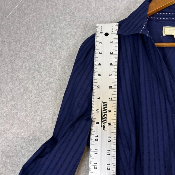 Moulinette Soeurs Anthropologie Dress Women's 8 Navy High Lo Button Up Cocktail - Picture 2 of 12